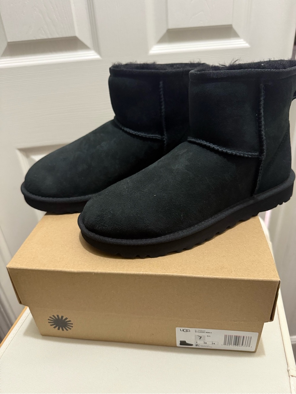 UGG Mini II Short Black Suede Women's Ankle Boots